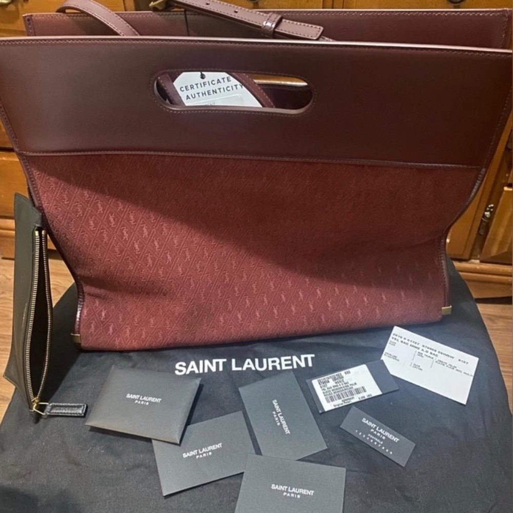 Authentic YSL Monogram King Palm Suede Tote